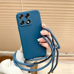 Liquid Silicone Phone Case with Crossbody Strap and Anti - Drop Protection for Edge 70 Fusion plus (Blue)