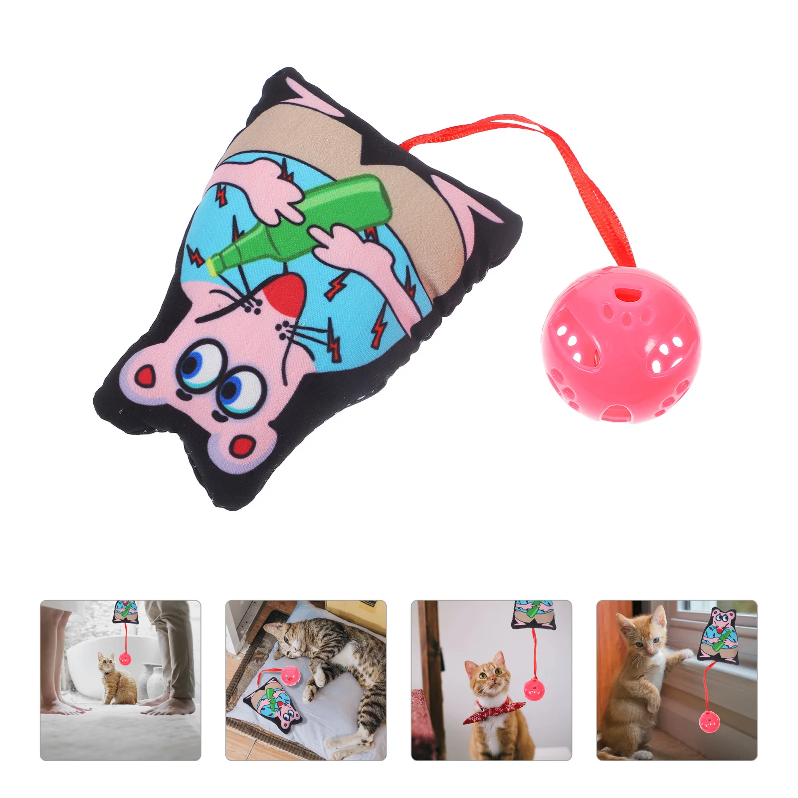 

Cat Mouse Toy Plush Mice Shaped Kitten Toy Indoor Cat Interactive Toy with Bell