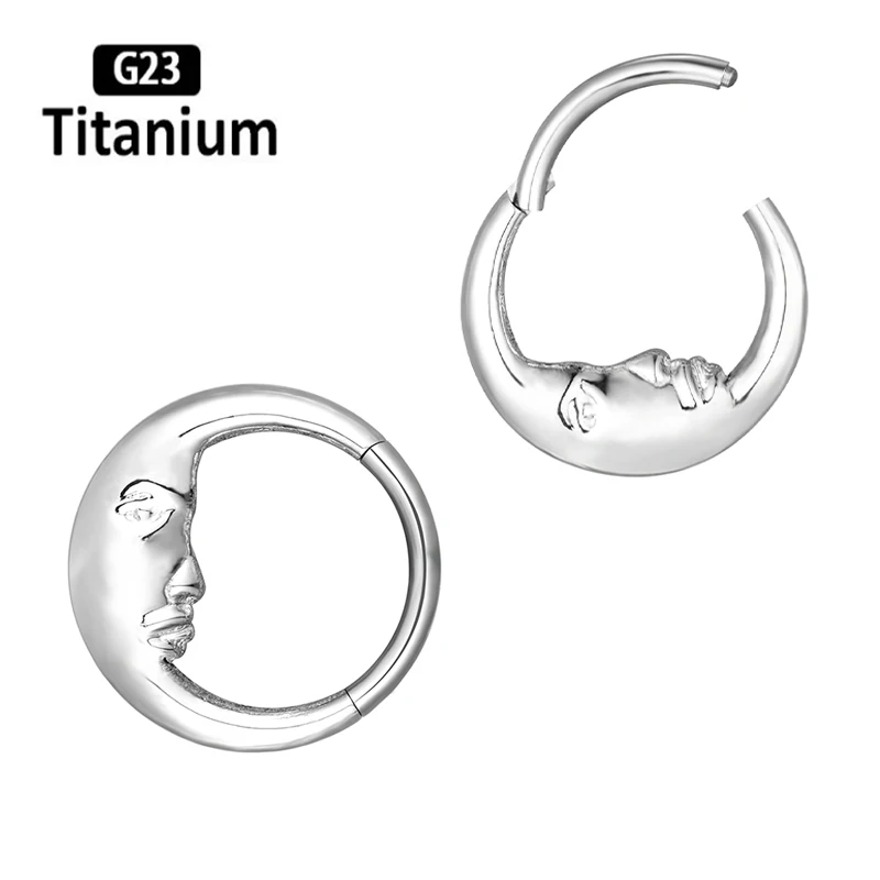 ASTM F136 티타늄 피어싱 코 링, 중격 후프, 초승달 모양, 사람 얼굴 연골, 바디 쥬얼리, 이주 나선 귀걸이, 8mm, 10mm