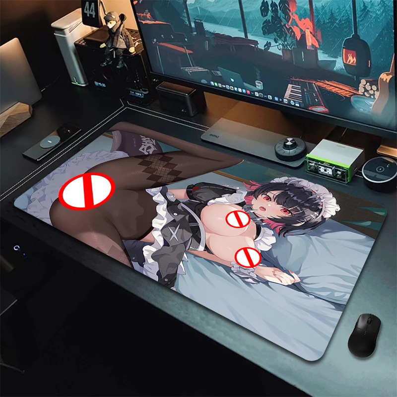 Zenless Zone Zero Gaming Mouse Pad Ellen Joe, Jane Doe, Zhu Yuan, Anby, Qingyi, Nicole Large Mousepad Sexy Nude Big Boobs Mouse Mat R18 Hentai Nipple Desk Mat NSFW Carpet