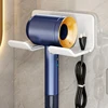 Plastic Puch Free Hair Dryer Holder Storage Holder Wall Mounted Rack Bathroom Shelf Organizer Shelve Hair Brush Storage Bracket 1