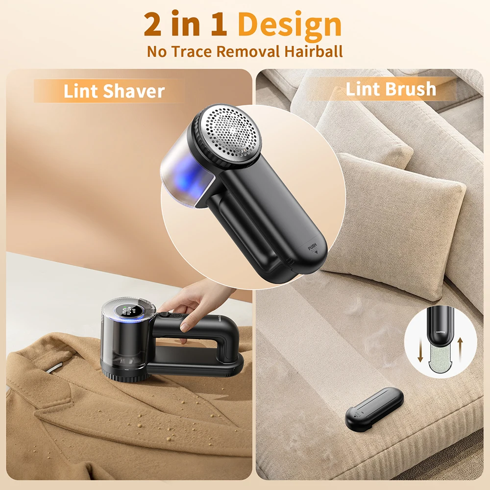 coldSky Rechargeable Fabric Shaver Electric Lint Remover with Digital Display Sweater Shaver Lint Shaver for Clothing Blanket 6