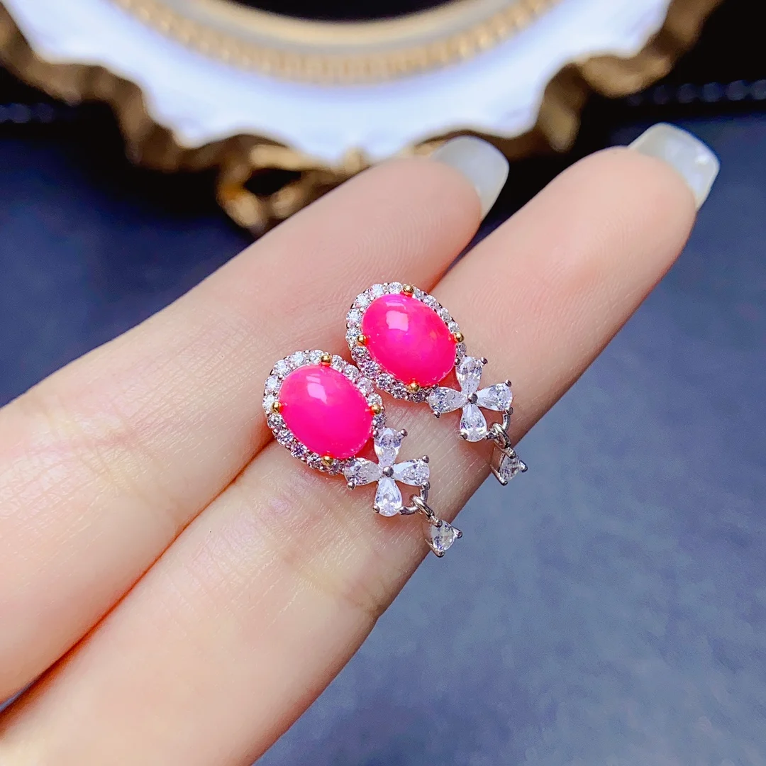 Orecchini a bottone con fiore di rosa carino in argento sterling 925 caldo per le donne Regali di festa classici di gioielli da sposa per feste di moda