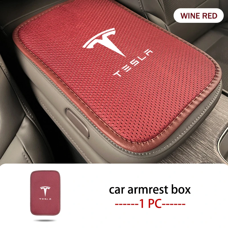 thumbnail image 1 of Fundas para consola central de coche, alfombrilla suave para reposabrazos, accesorios de estilo para Tesla Model 3 YSX 2021 Roadster Cybertruck Juguete, 1 of 5