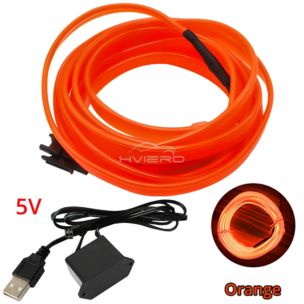 ตัวเลือกสินค้า สายไฟ LED ยืดหยุ่นตกแต่งภายในรถอัตโนมัติ USB