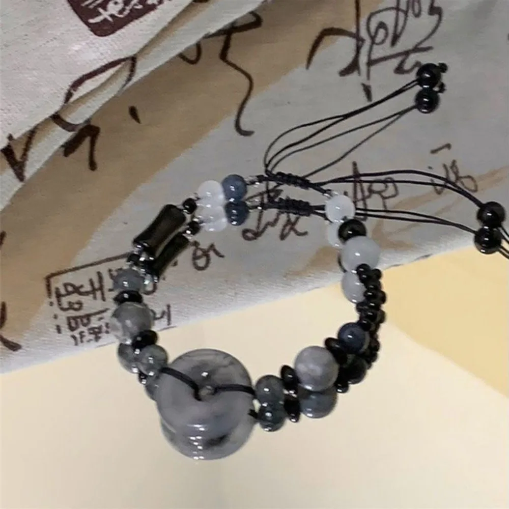 New Bamboo Beads Chinese Style Beaded Bracelet Chinese Style Vintage Braided Rope Bracelet Beaded Bamboo Beaded Bracelet