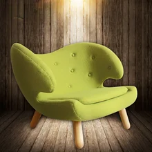 

GY Custom Nordic Classic Solid Wood Pelican Pond Goose Chair Japanese Single Casual Cashmere Fabric Small Sofa