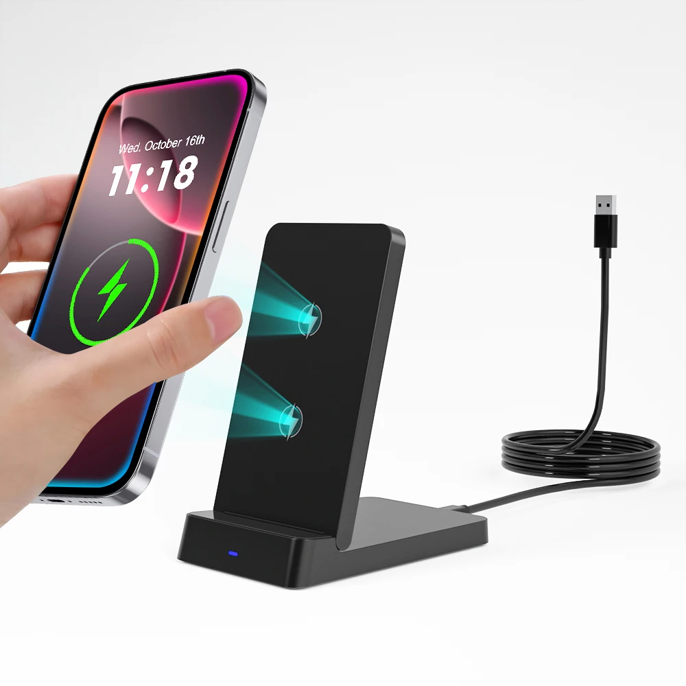 Wireless Fast Charger Stand Folable Phone Holder For iPhone 17 16 15 14 13 12 Pro Max 11 Samsung Desktop Single Charging Station
