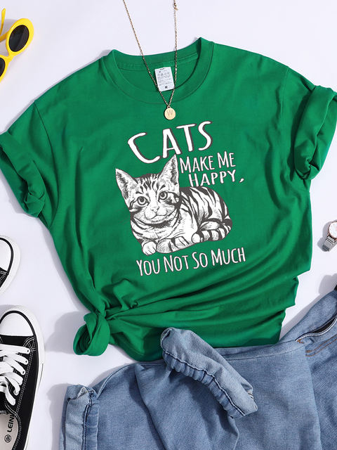 CATS MAKE ME HAPPY T-SHIRT