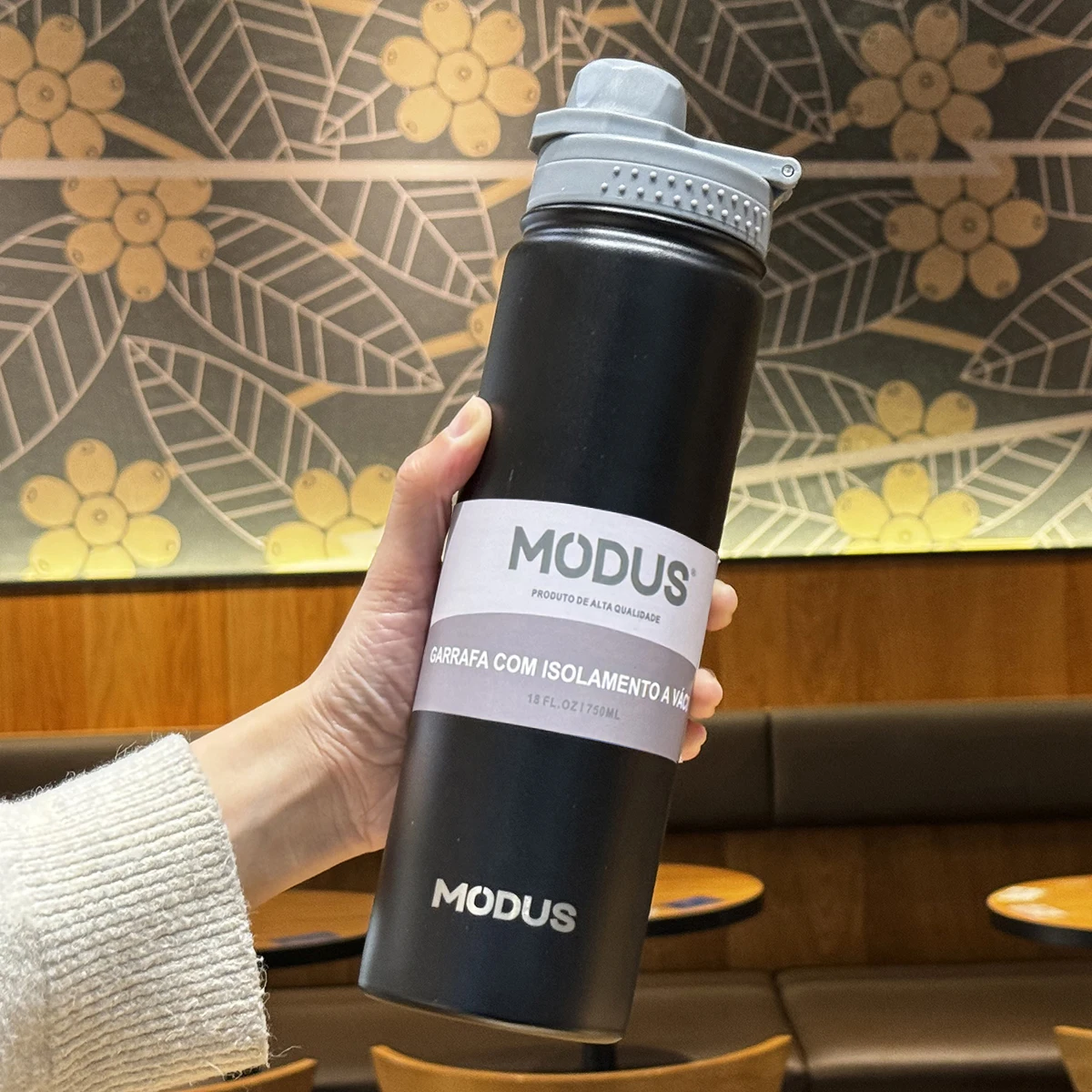 Stainless Steel Insulated Coffee Thermos, Vacuum Flask, Sports Fitness Water Bottle, 750ml