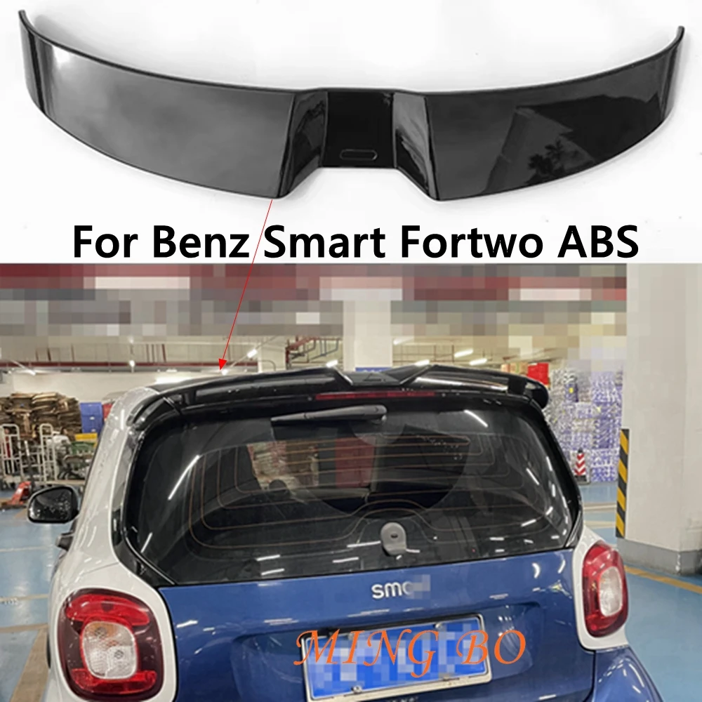 

For Merced-Benz Smart Fortwo Fourfour 453 roof Spoiler ABS Plastic Unpainted Primer Color Rear Trunk Boot Wing Spoiler