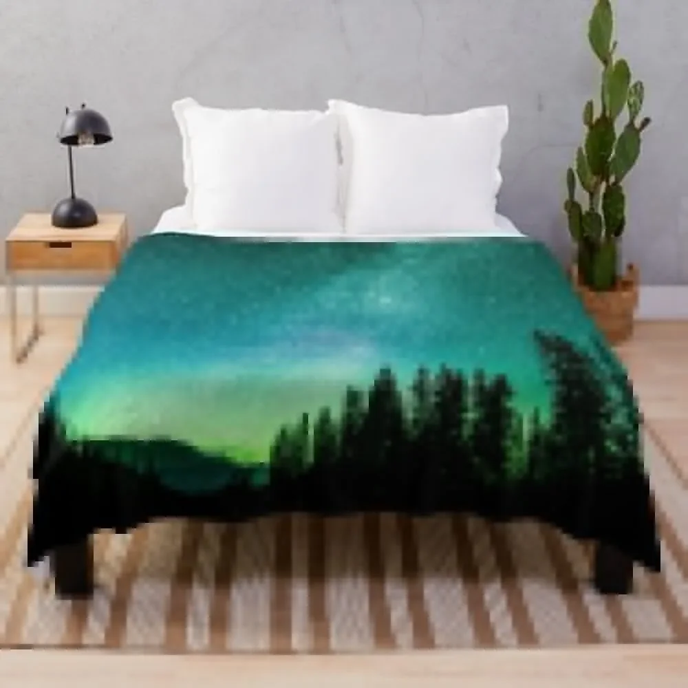 Aurora Borealis Aka Northern Lights Throw Coperta Luxury St Sacco A Pelo Summer Picnic Coperte Softest