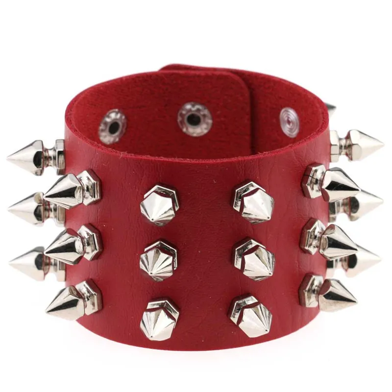 2023 PU Leder Armband Punk Armband Verstellbares Goth Armband Gothic Niete Schnalle Armband für Männer Frauen 5