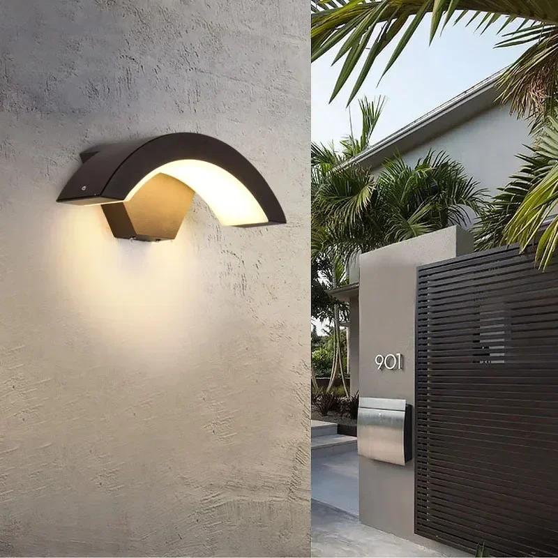 Modern waterproof outdoor wall lamp intelligent sensing wall lamp garden corridor IP65 waterproof room decoration G9 lighting 5