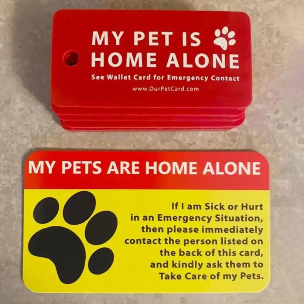 Easy Attach Pet Keychain Pet Home Keychain Safety Set with Emergency Contact Cards for Home for Outdoors Peace