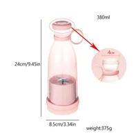 Mélangeurs rechargeables, presse-fruits frais, bleu/rose, bouteille de jus Portable Usb, Mini mélangeur électrique rapide, Machine à glaçons pour Smoothie 4