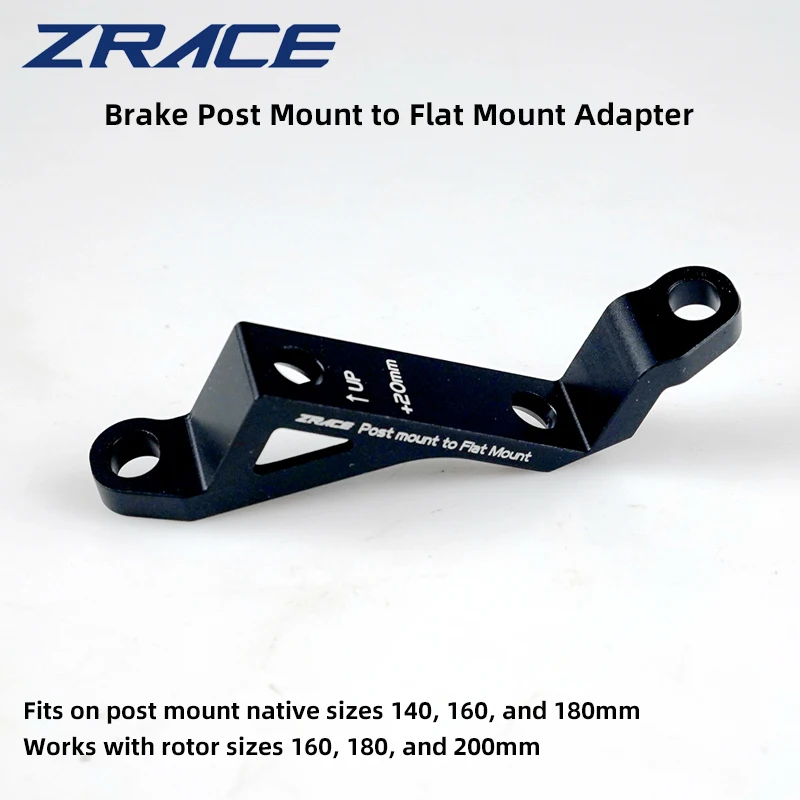 

ZRACE +20mm Bicycle Brake Adapter Post Mount To Flat Mount Aluminum Alloy Brake Adapter Mtb 140/160/180mm Bmx Bike Accessories