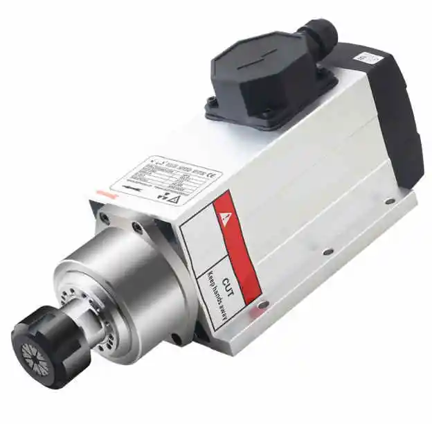 

Engraving machine spindle motor square air-cooled high-speed electric spindle 2.2KW 220/380V 8A 300HZ speed 18000rpm chuck ER25