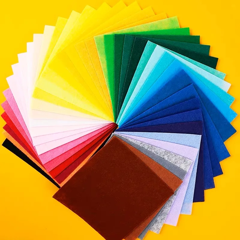 20/40pcs 1MM Thick Multi-Color Soft Felt Piece Non-Woven Aterial For Sewing And Splicing Of Handicrafts Self-made Accessories felt fabric sheet