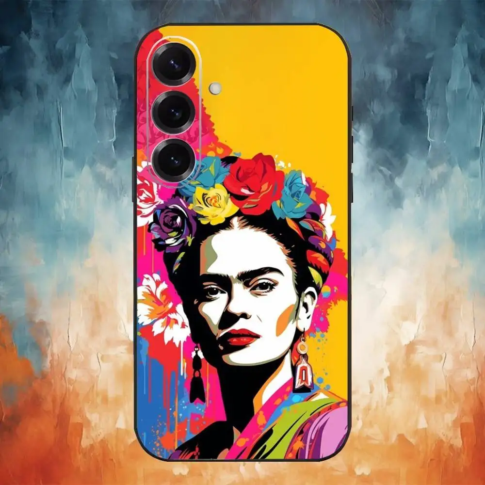 Frida Kahlo Art-Inspired Soft Black Phone Case