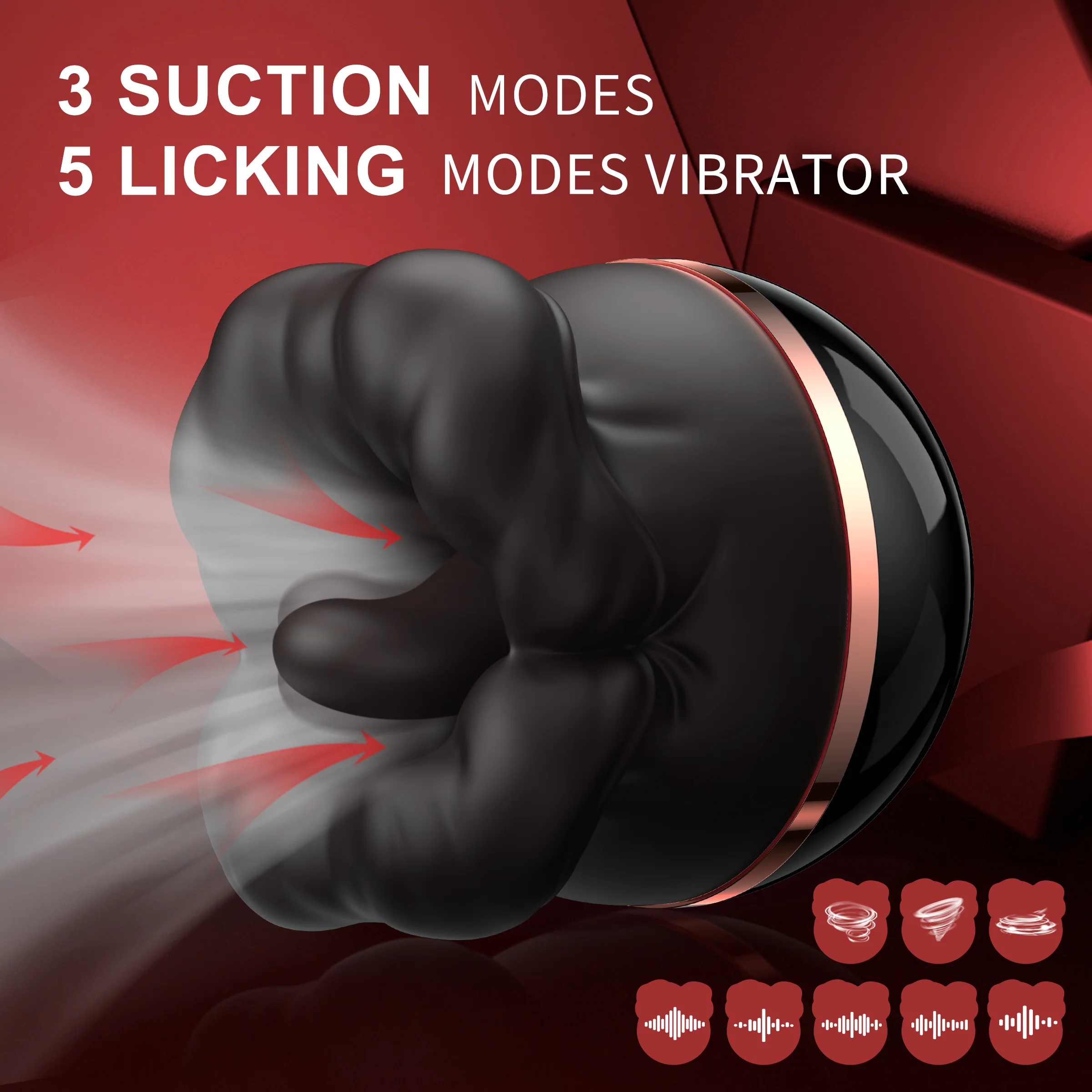 2 in 1 Suction Licking Vibrator 8 Modes Clitoral Stimulator Nipple Clitoral Licker Adult Sex Toys for Women Couples Tongue Toy