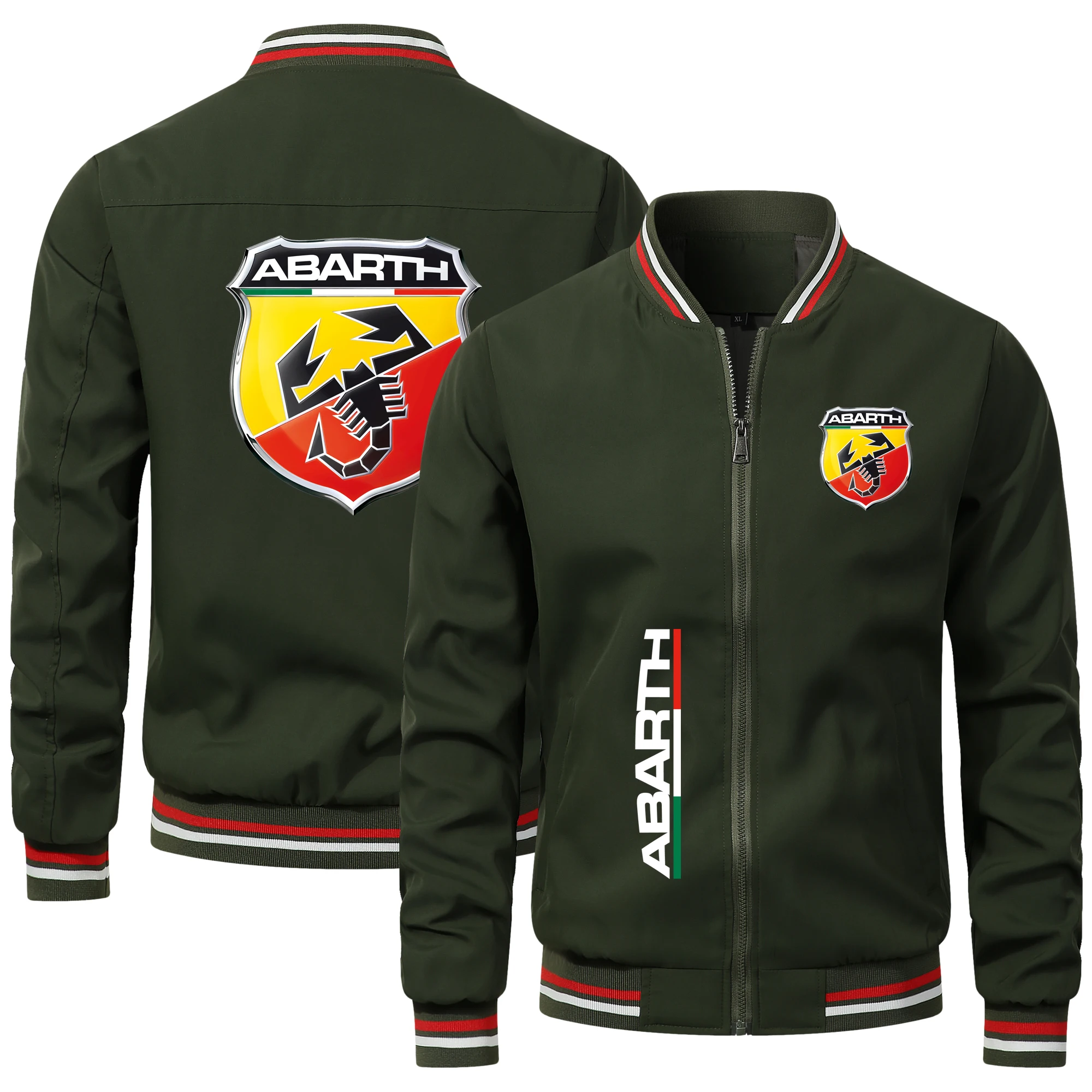 Outdoor Windproof Personalized Fashion Men's Jacket Abarth Car Print Jacket Men Locomotive Casual Loose New Men's Top