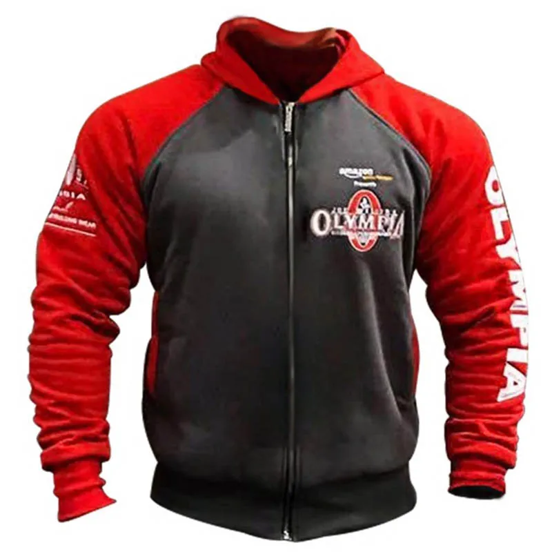 

2023 new Mens zipper Hoodies Fashion Casual male gyms fitness Bodybuilding cotton Sweatshirt sportswear Brand top coat