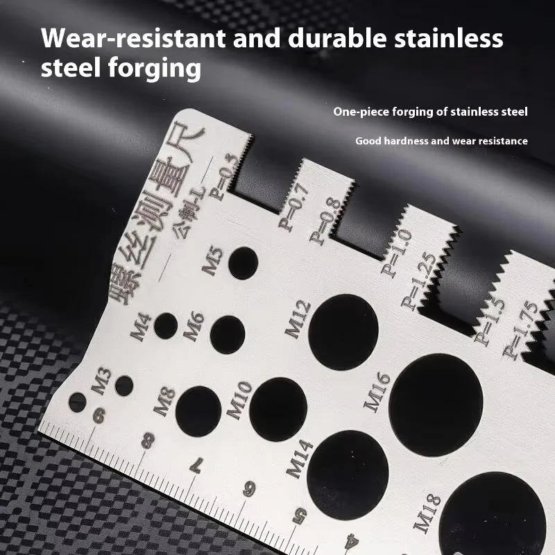 새로운 나사산 피치 게이지 눈금자 측정 도구 볼트 너트 미터법 가공 나사산 나사 절삭 게이지 각도 모델 측정기