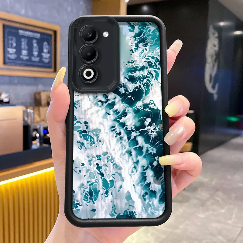 Shockproof Silicone Phone Case with Fish and Flower Print Design