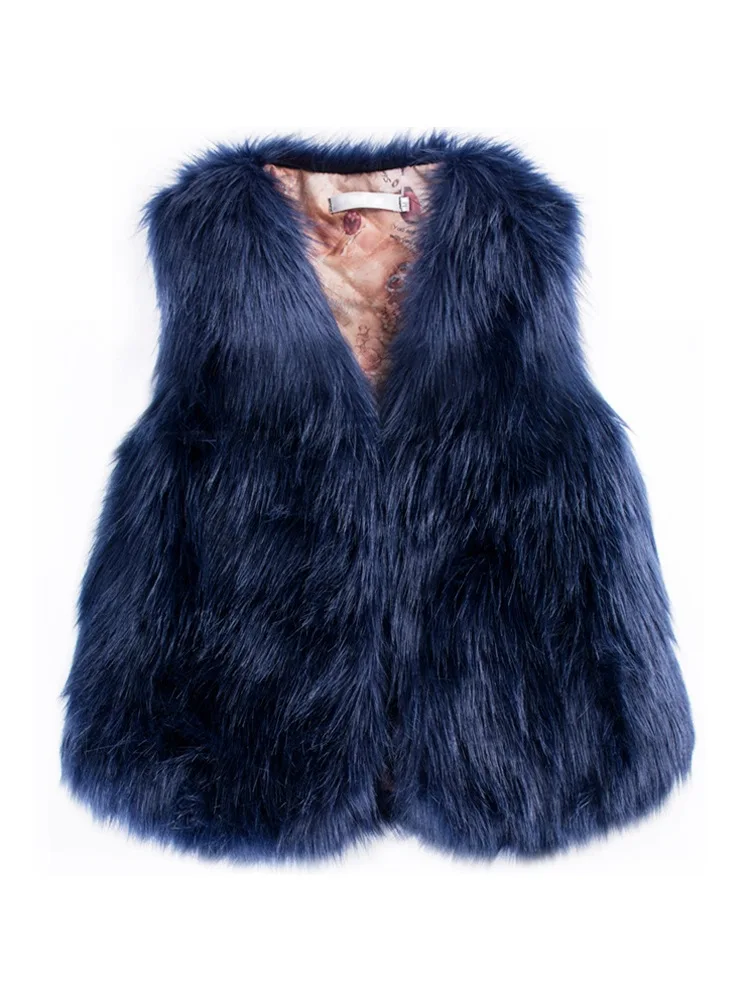 2022 Winter Women Fur Vest Solid Faux Fur Short Coat Lady Fashion Sleeveless Jackets Female Casual Streetwear Coat Wholesale