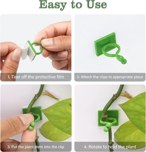 Invisible Plant Support Clips for Climbing Orchid Flower Ties Tomato Vine Plastic Garden Self-Adhesive Wall Fixture Binding Hook 2