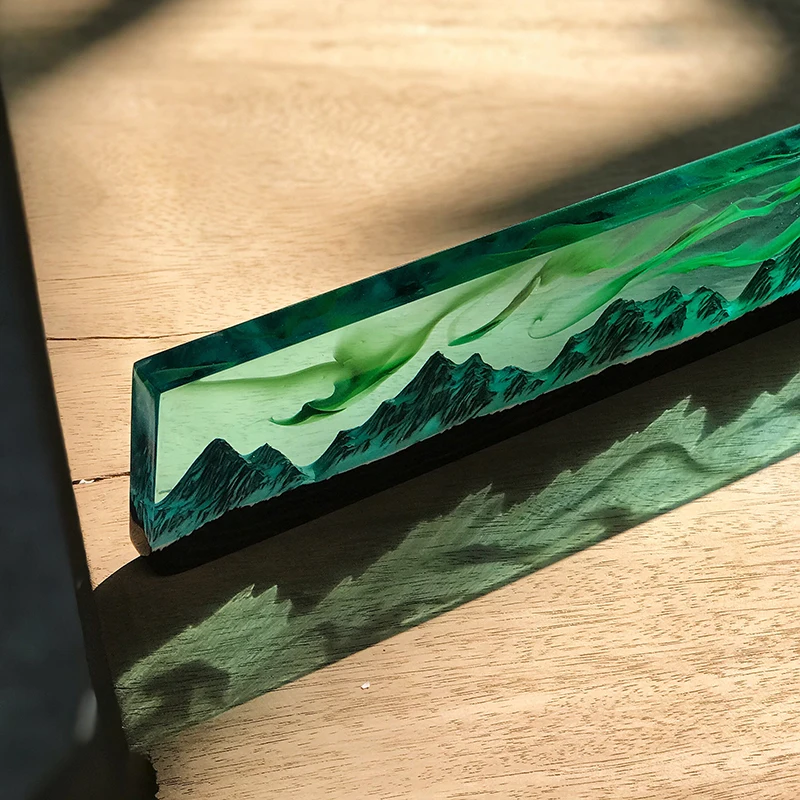 

Original Starry Sky Landscape Design Mechanical Keyboard Hand Rest Handcrafted in Solid Wood and Resin Premium Craftsmanship