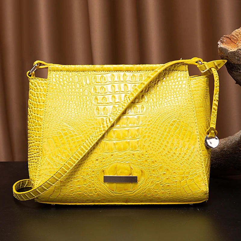 Luxury Women Alligator Handbag Brahmin Bags Retro Animal Pattern