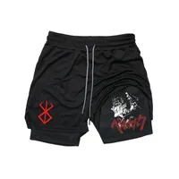 2 in 1 Running Shorts for Men Gym Workout Compression Shorts with Phone Pocket Towel Loop Summer Sport Athletic Activewear