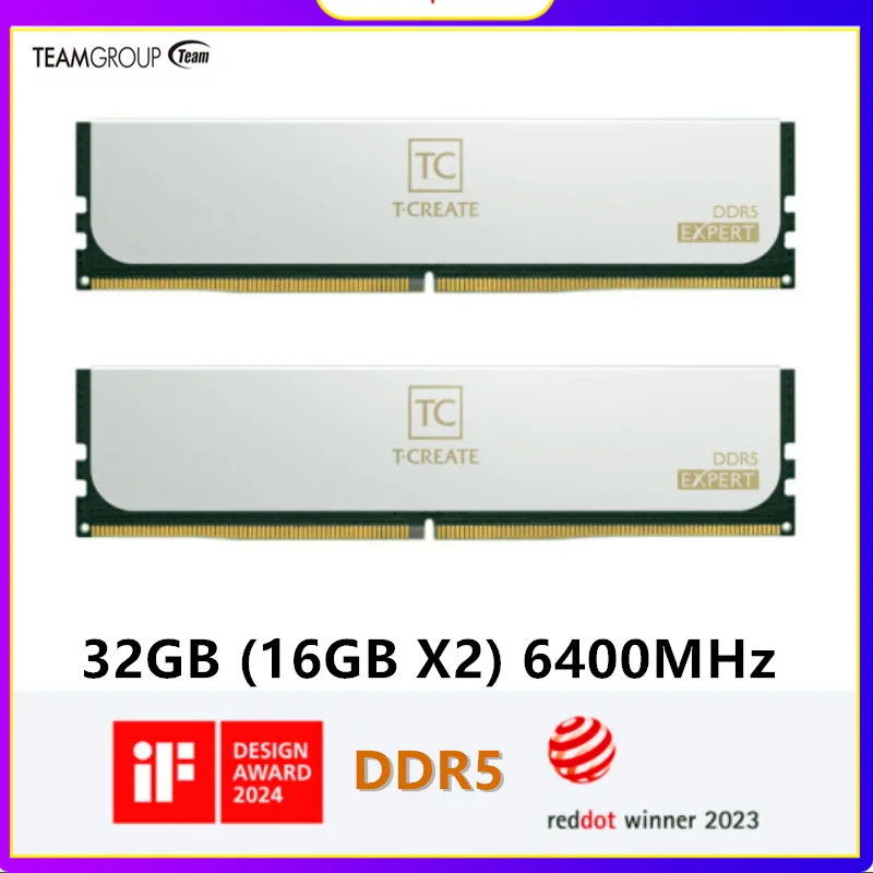 Desktop Ram Memory Desktop Memory TEAMGROUP DDR5 RAM module T-Create Experience desktop 32GB (16GBX2) 6400MHz 10 layer PCB board gaming mem6ory