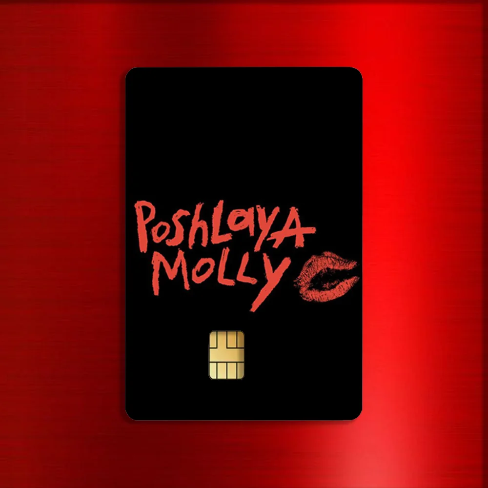 P-Poshlaya Molly Singer Stickers For Debit Bank Credit Cards Metro Bus Pass Sticker Decoration Cover 4PCS Card Skin