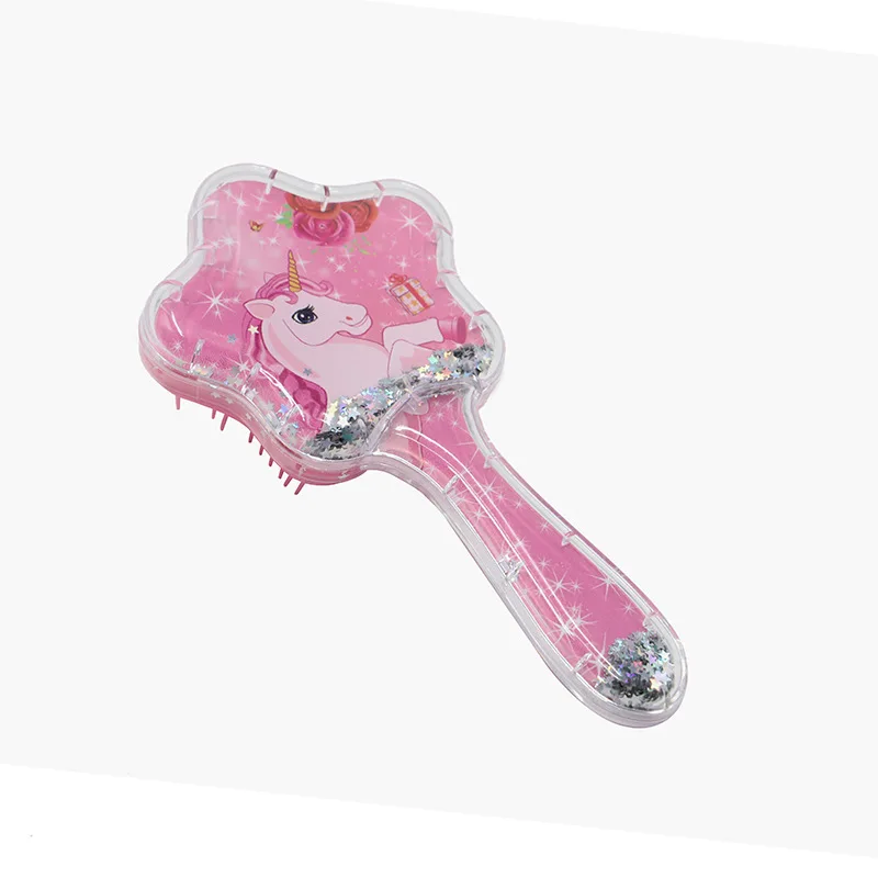 Unicorn Mermaid Star Sequins Comb Massage Children Comb Cute Girl Comb Carry Long Hair Anti-knot Comb Hair Brush 2