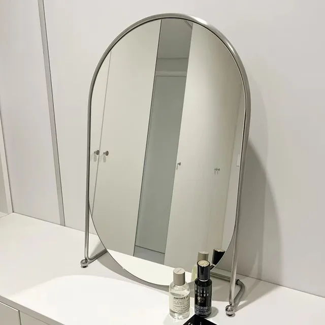 Smink Fali Tükör Fürdőszoba Design Íróasztal Álló Koreai Fodrászat Ovális Miroir Falfestmény Dekoráció - Image 2