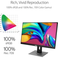 ProArt Display PA278QV 27” WQHD (2560 x 1440) Monitor, 100% sRGB/Rec. 709 2, IPS, DisplayPort HDMI DVI-D Mini DP, 2