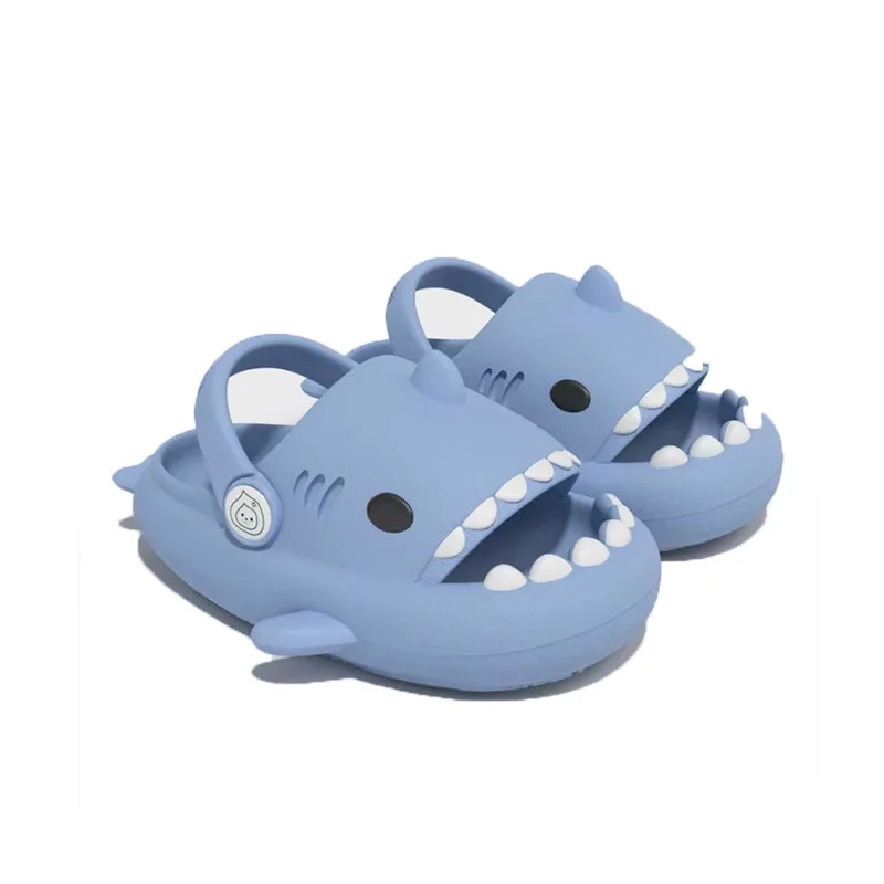 Children\'s Slippers Home Shoes Children\'s Summer Sandals Beach Rubber Shoes Cartoon Shark Boy Girl Baby Soft Sole Bounce