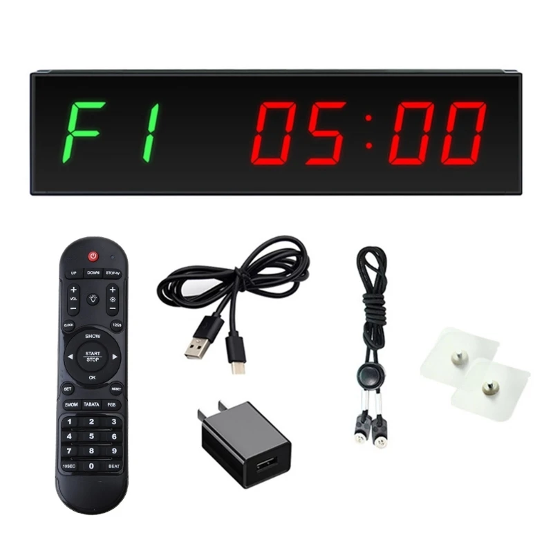 

Portable Gym Timer Interval Timer Workout Fitness Clock Countdown/UP/Stopwatch Magnetic Rechargable Fitness Timer