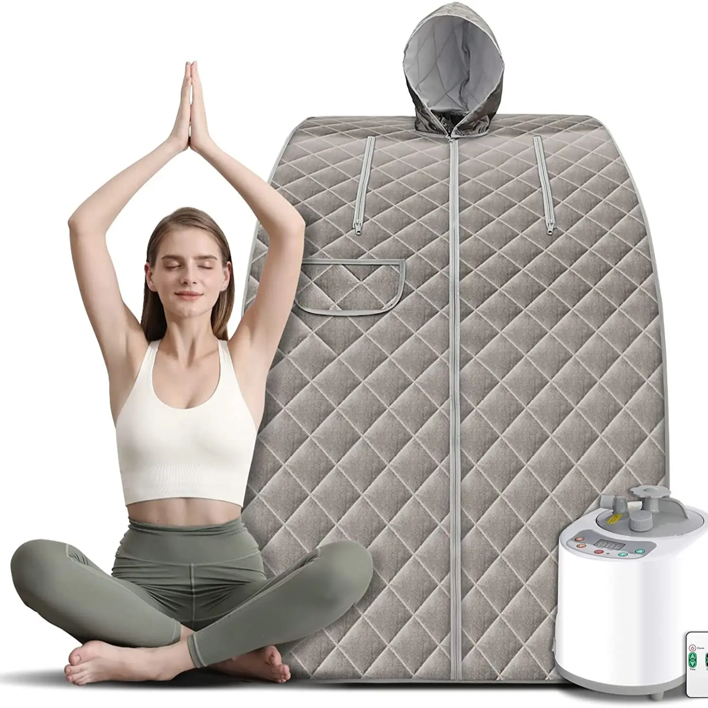 Generatore Di Sauna A Vapore Portatile Per Sauna Termale Con Cappello 2L Steamer Perdere Peso Terapia Detox