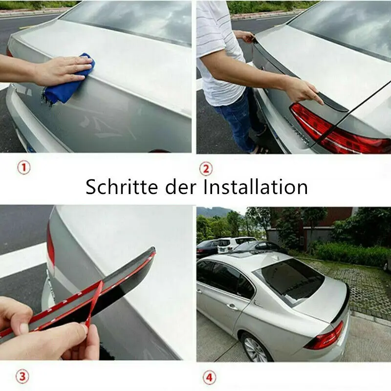M4 REAR TRUNK SPOILER HIGHKICK WING FOR 14-20 AUDI A3 S3 RS3 SEDAN GLOSS BLACK