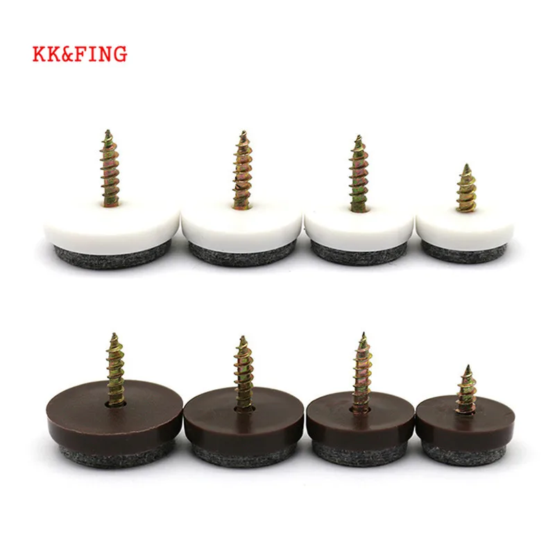 Furniture Pads 20Pcs Glides Skid Tile Felt Nail Protectors 4 size Table Chair Feet Legs Non-slip Felt Pad Nail
