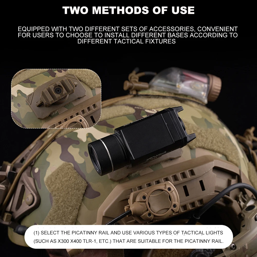 Tactical Helmet Mount Adapter 360° Rotate For X300/X400/TLR-1/Surefir Series Lamp Adapter Military Airsoft Helmet Accessories