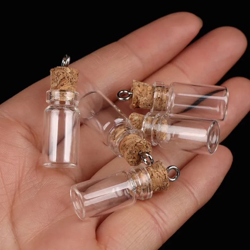 5/10Pcs Mini Small Glass Bottles with Clear Cork Stopper Jars Tiny Wedding Vials Message Favor Containers Jewelry New