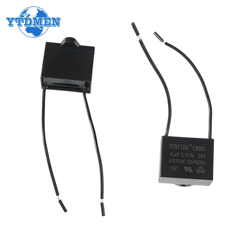 Motor Run Capacitor 1/5pcs CBB61 450V Start Capacitor 0.8/1/1.2/1.5/2/2.5/3/3.5/4/4.5/5/6/7/8/10UF Fan Ceiling Exhaust Motor