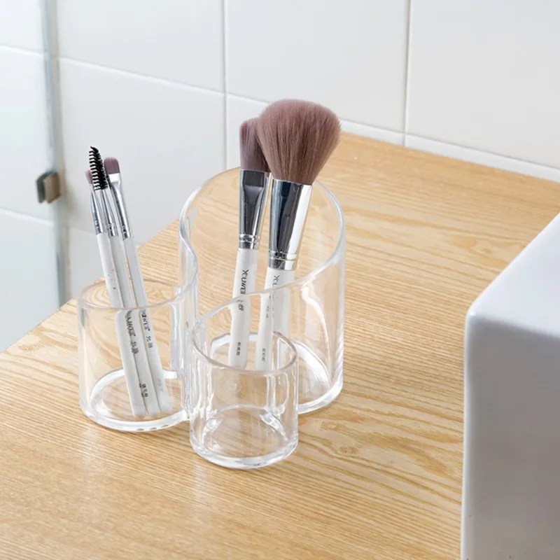 Transparent Cosmetic Makeup Acrylic Makeup Brush Tool Storage Box Case Pen Pencil Holder Table Organizer Tool For Desk makeup organizer makeup storage box cosmetic storage box storage box