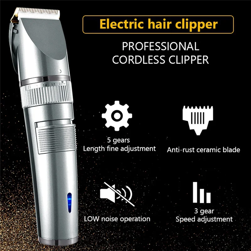 Professional Hair Clipper USB Rechargeable Hair Clipper Men Haircut Ceramic Blade Shave Hair Clipper 4