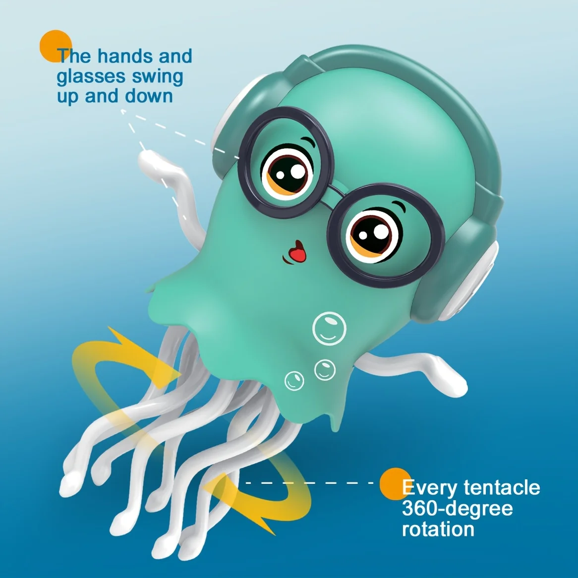 Interactive Moving & Dancing Octopus Toy with Motion - Cute Animated Eyes & Tentacles, for Kids Birthday Gifts - Toddler Play